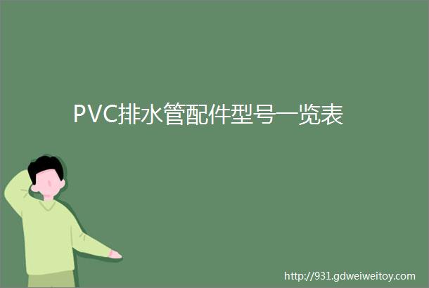 PVC排水管配件型号一览表
